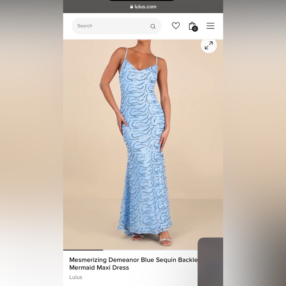 Blue sequin maxi dress